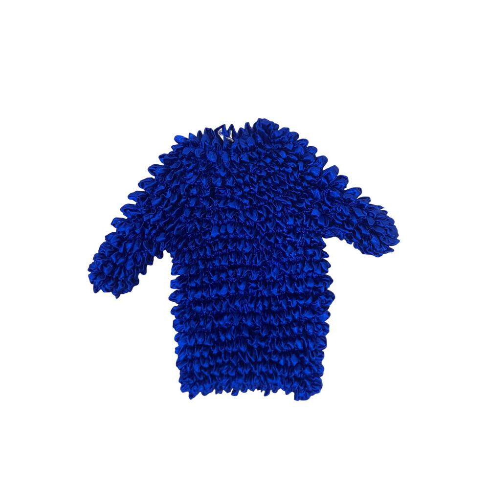 Royal Blue Stretchy 90s Y2K Shirt‎ Magic Stretch Retro Fitted Top - Picture 2 of 3